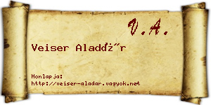 Veiser Aladár névjegykártya